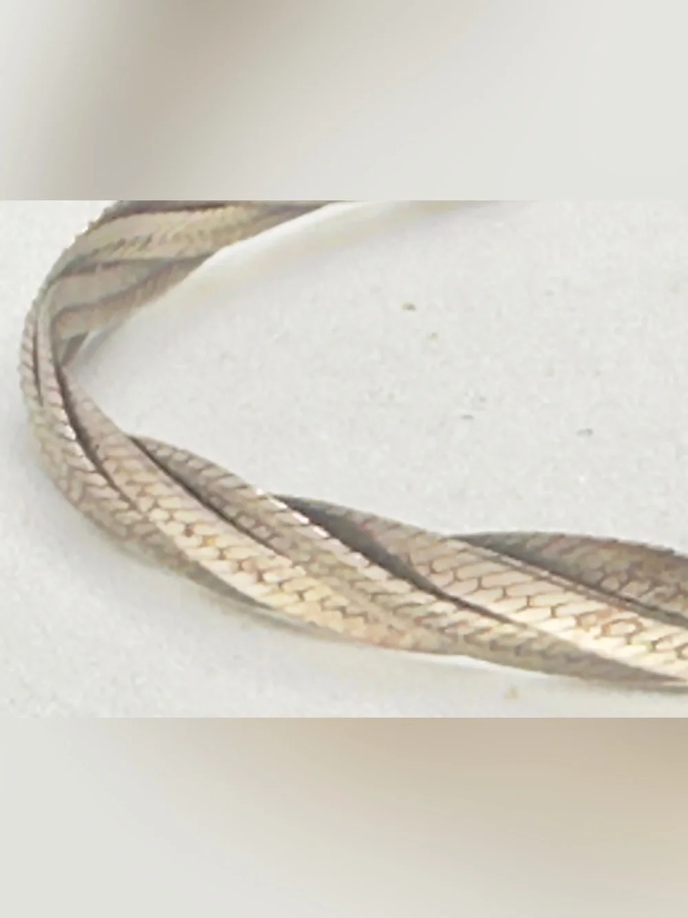 Milnor Italy 925 Sterling Silver Bracelet Braided Flat Herringbone 7.5”